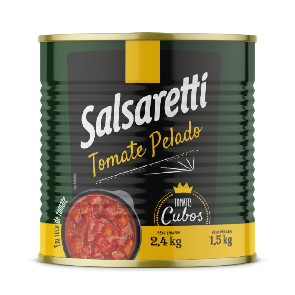 Tomate Pelado Cubos Lt 6X2,4Kg Salsa