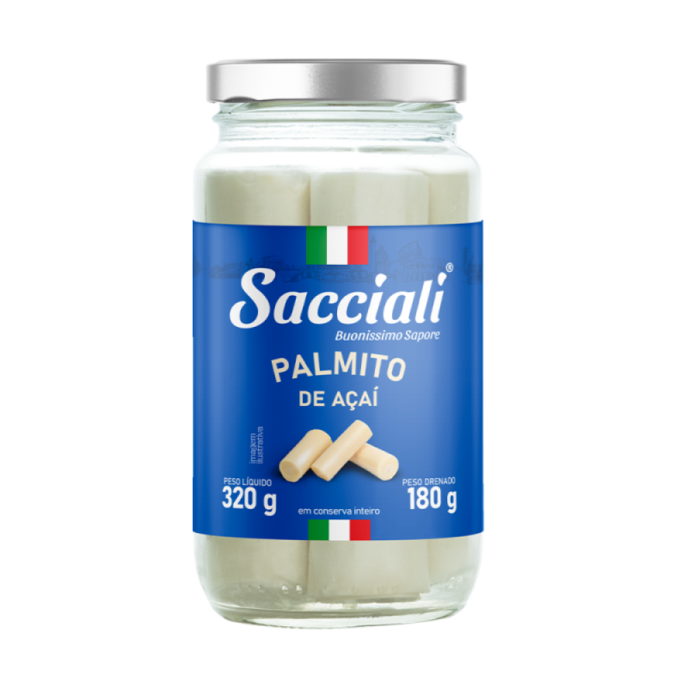 Palmito De Açaí Inteiro 24X180G Sacciali