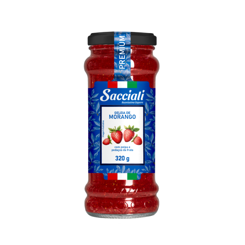 Geleia Morango Premium St 12X320G Sacciali