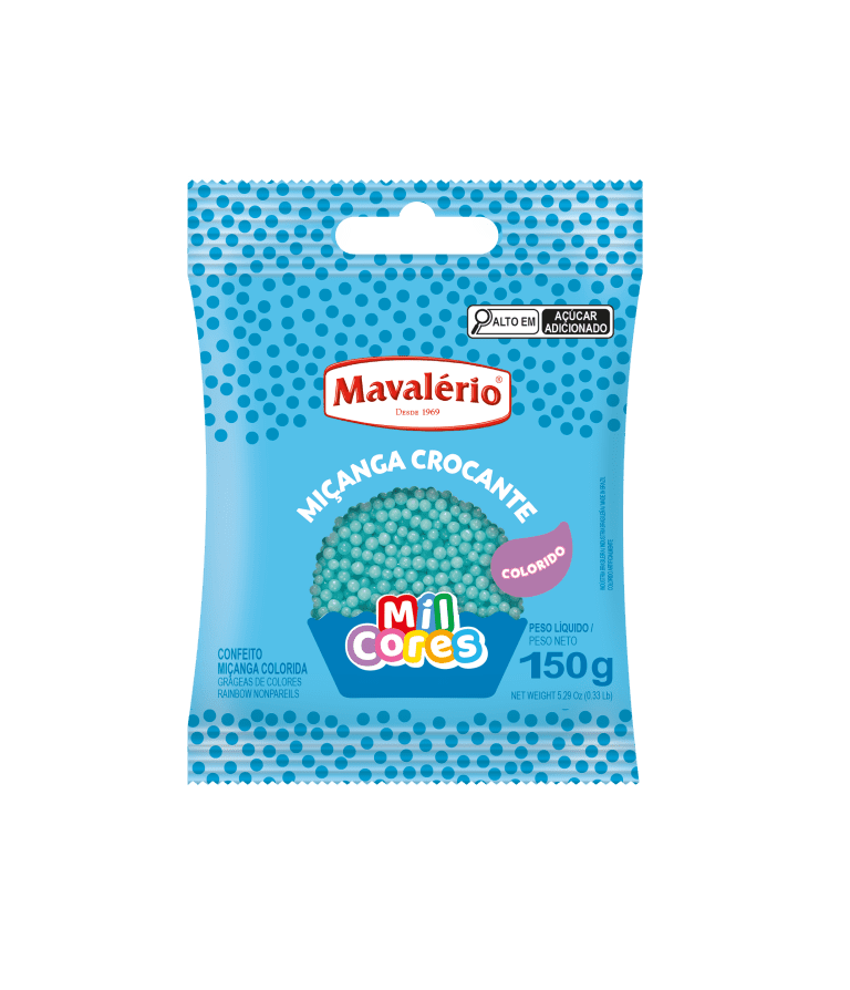 Micanga colorida azul baby 150g