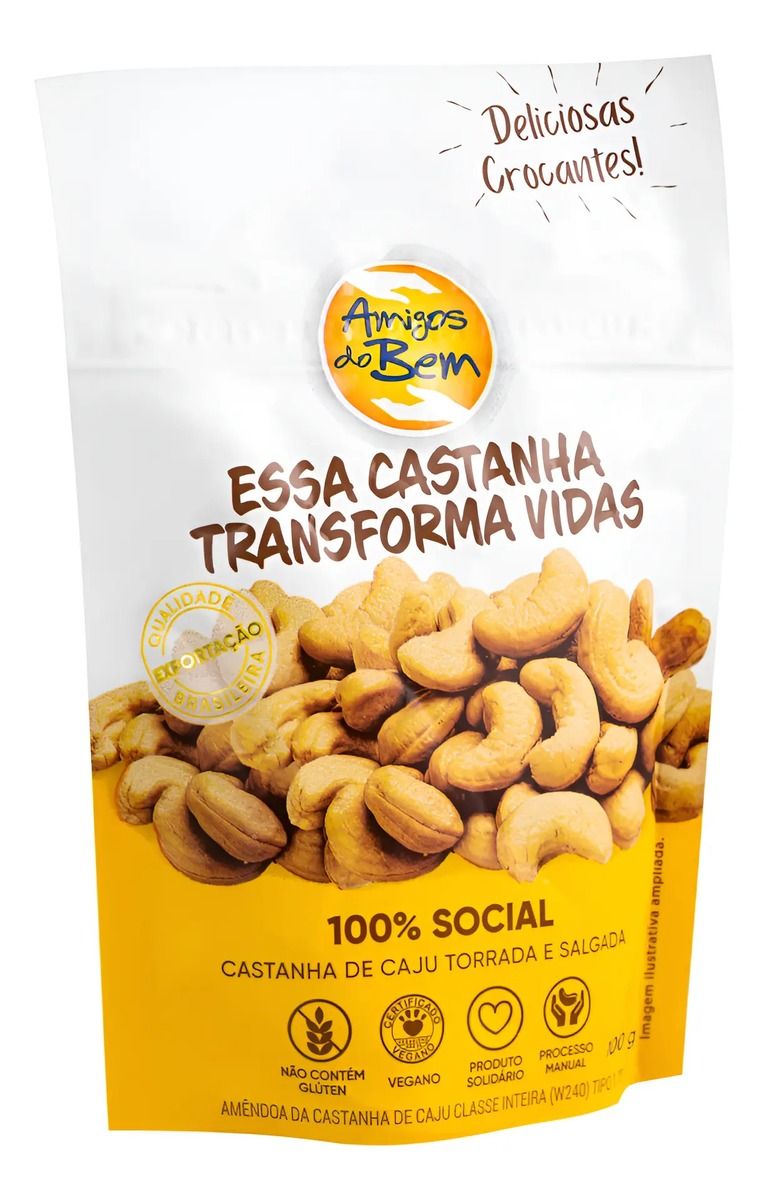 Castanha Caju Salgada 24unx100g Amigos Bem