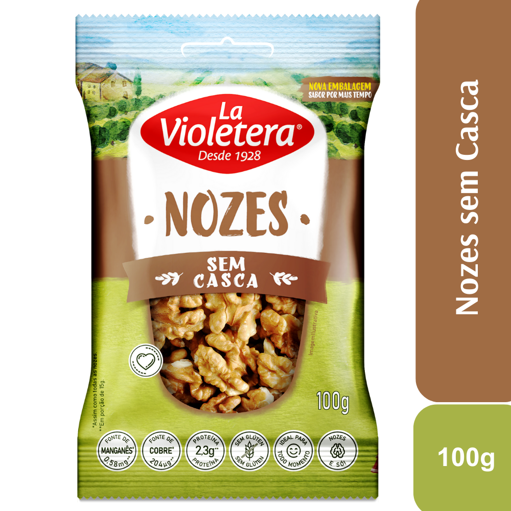 Nozes Sem Casca Pacote 100g