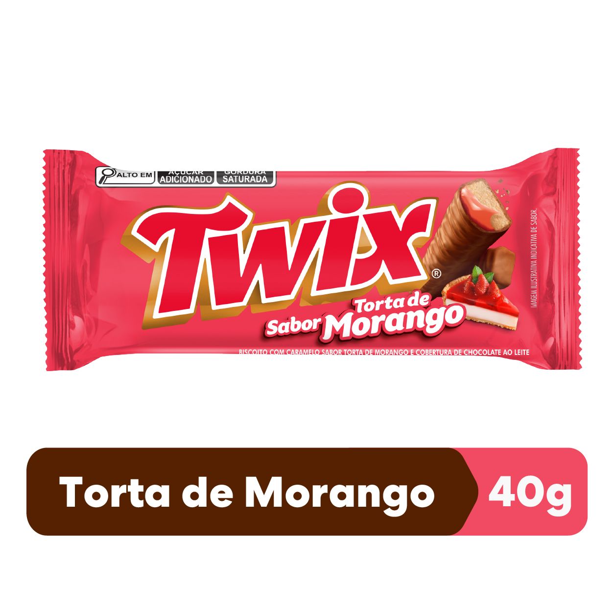 Chocolate Twix Torta de Morango 40g