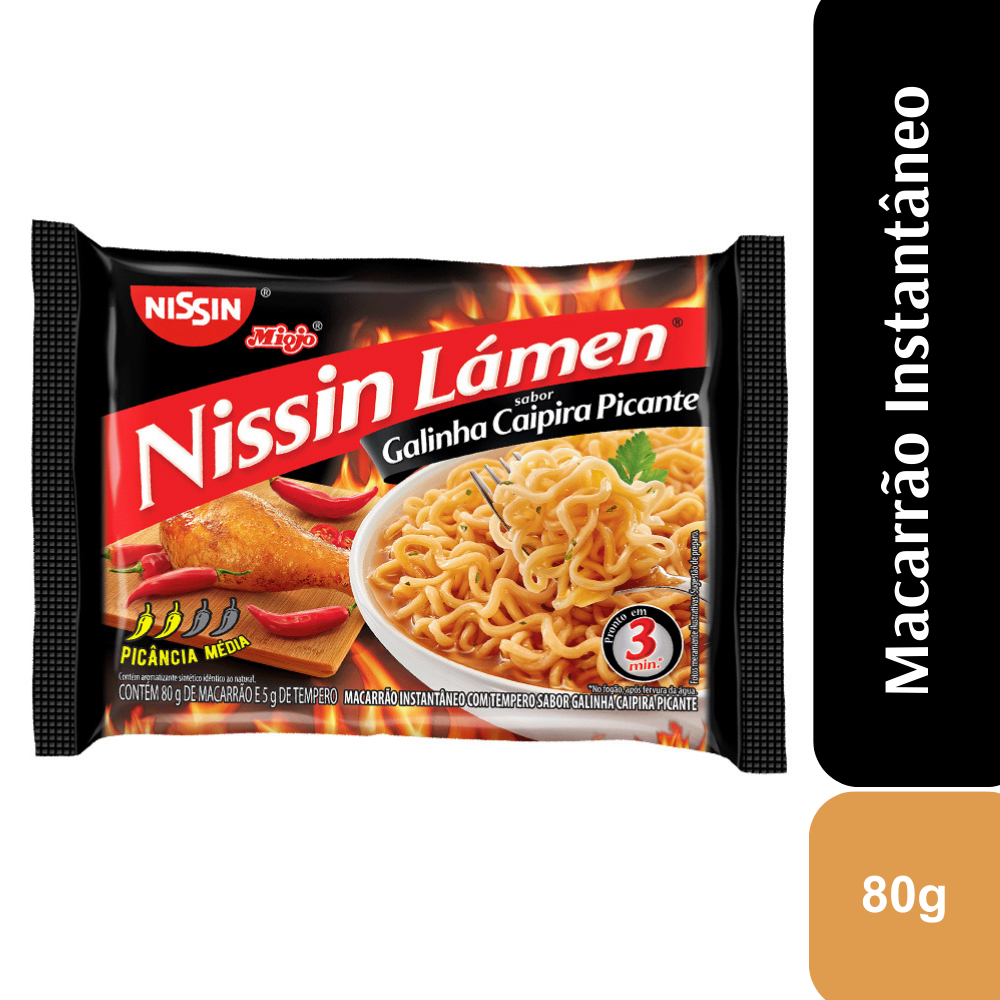 Lamen Galinha Caipira Picante 85g - Nissin
