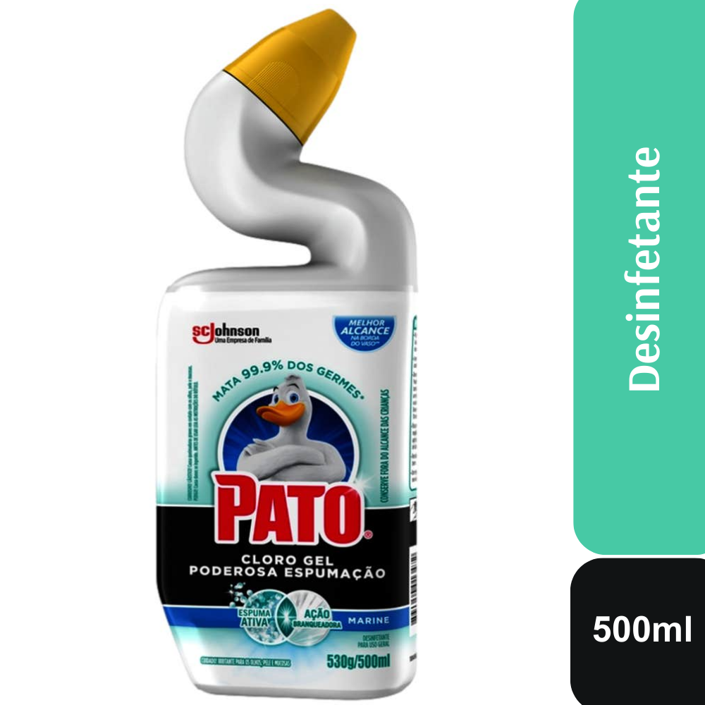 Limpador Sanitário Pato Cloro Gel Poderosa Espumação Marine 500ml