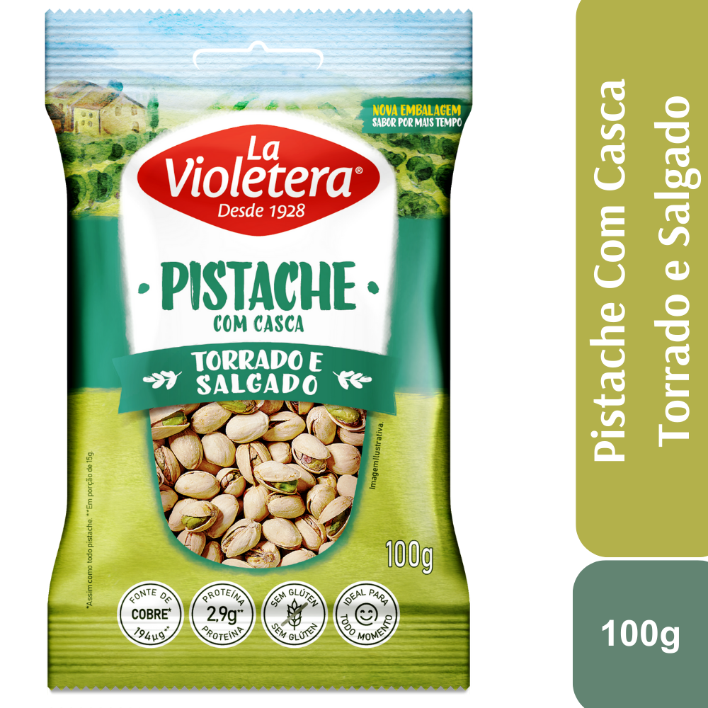 Pistache Com Casca Torrado E Salgado Pacote 100g