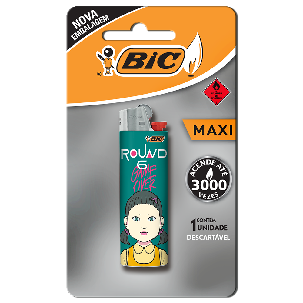Isqueiro, Maxi, Decor Netflix, Sortido, BIC, 1 Unidade