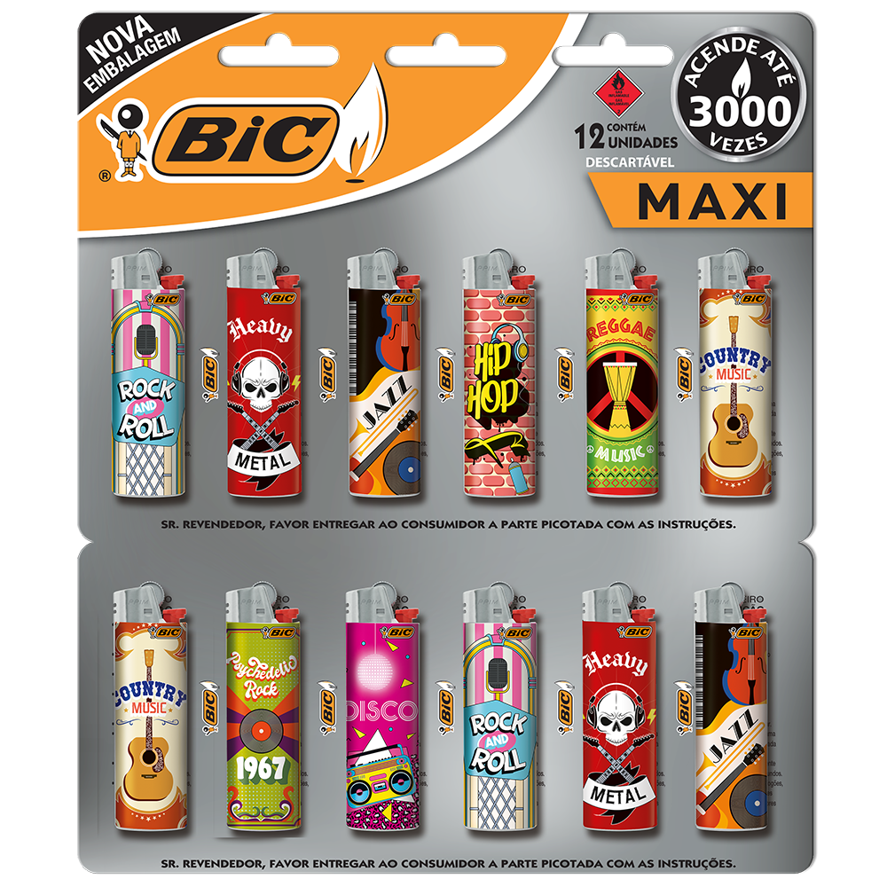 Isqueiro, Decor Trend, BIC, 12 Unidades