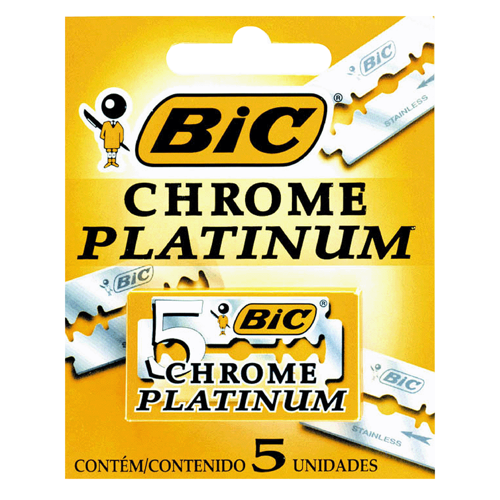 Lámina de Barbear, Chrome Platinum, BIC, 5 Unidades