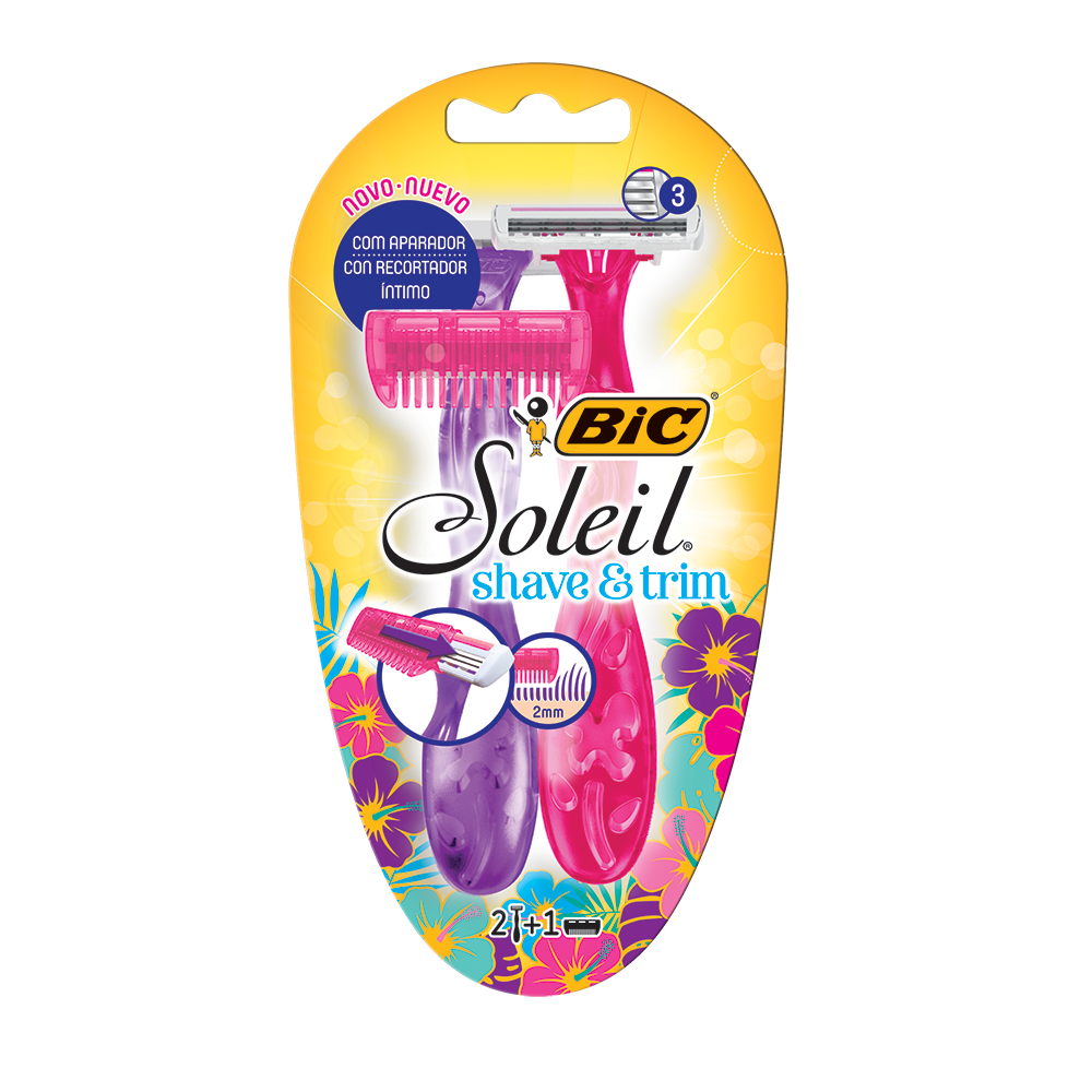 Depilador Soleil Shave & Trim + Aparador de Pelos, BIC, 2 UN