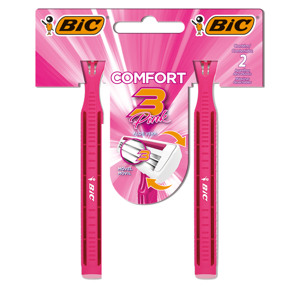 Depilador, BIC SUAVE 3, BIC, Pink, 24 Unidades