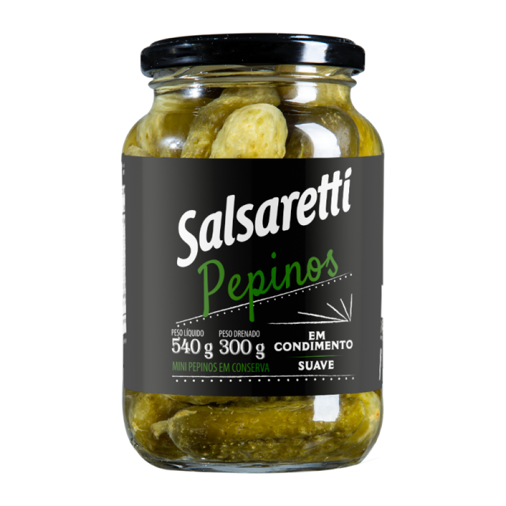 Mini Pepino Vidro 6X300G Salsaretti