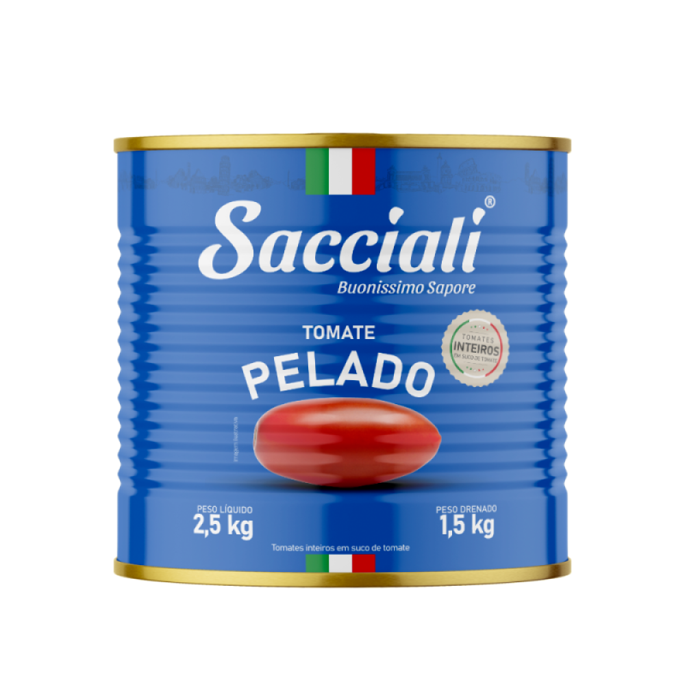 Tomate Pelado Lata 6X2,5Kg Sacciali