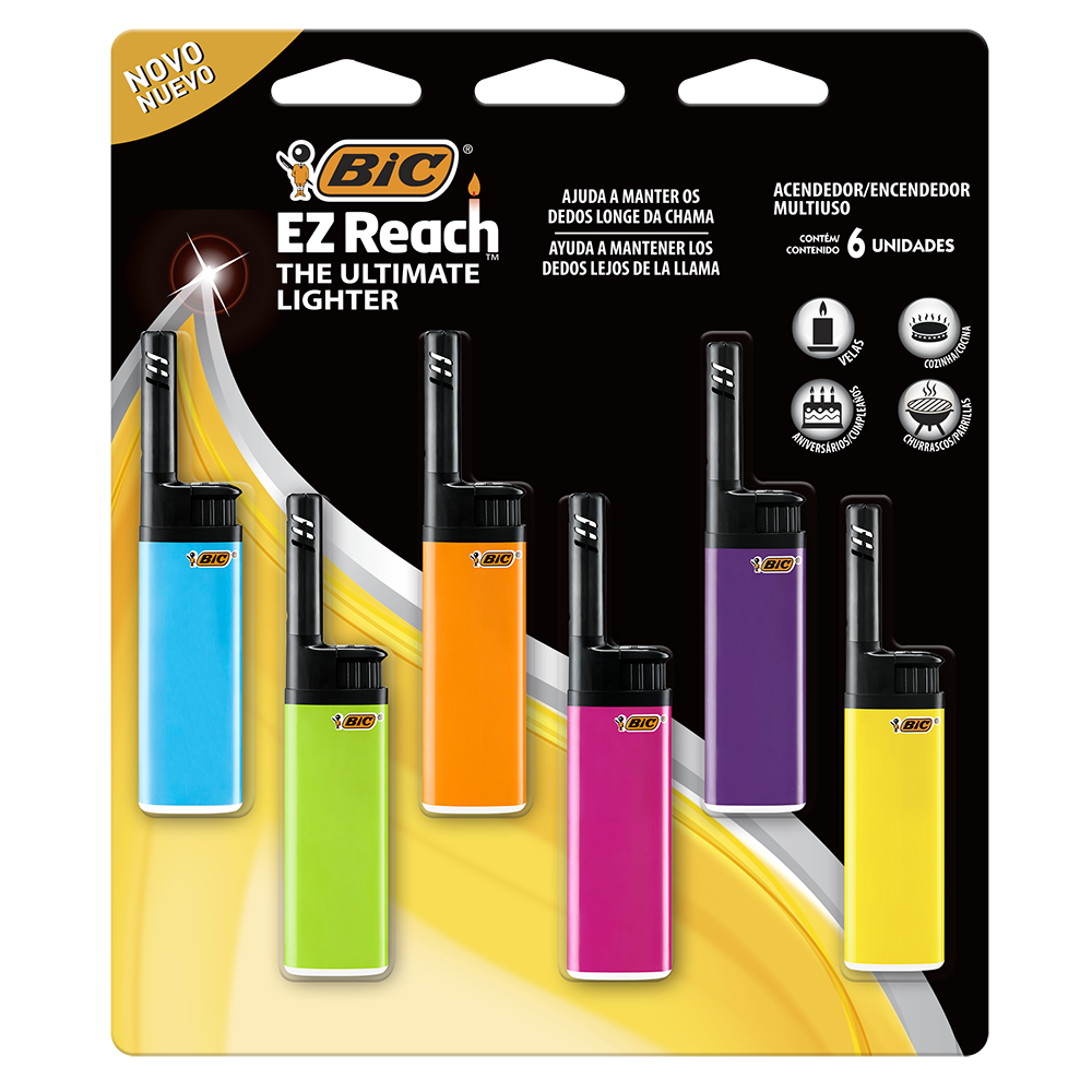 Acendedor, EZ Reach, BIC, 6 Unidades