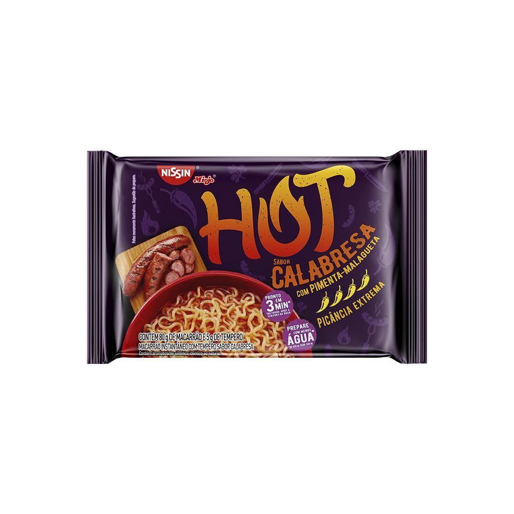 Lamen Hot Calabresa 85g - Nissin