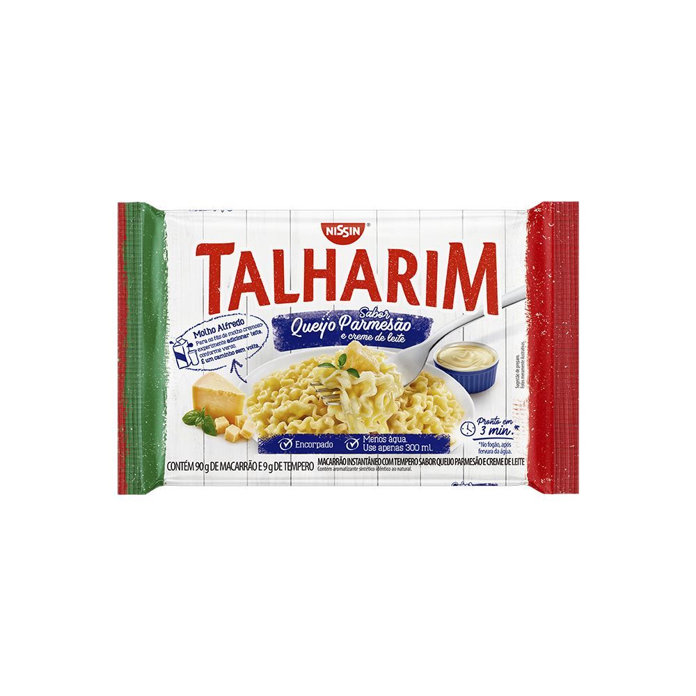 Talharim Queijo Parmesão e Creme de Leite 99g - Nissin