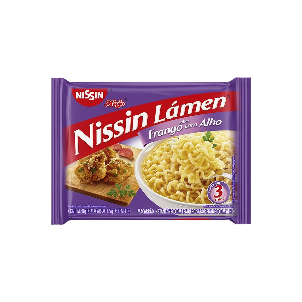 Lamen Sabor Frango com Alho 85g - Nissin