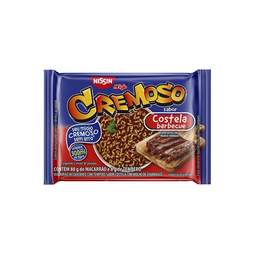 Lamen Cremoso Costela Barbecue 80g - Nissin