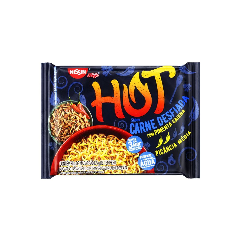Lamen Hot Carne Desfiada 85g - Nissin