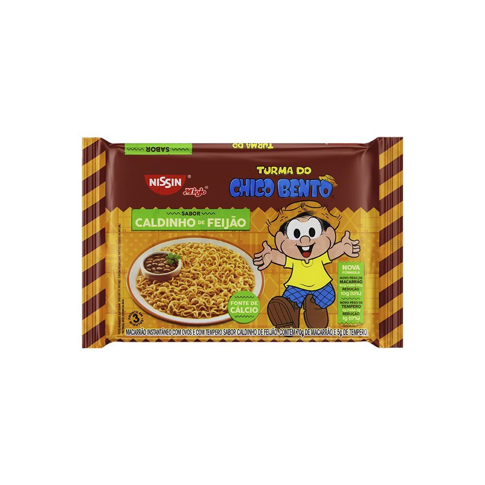 Lamen Suave Chico Bento Sabor Caldinho de Feijão 75g - Nissin