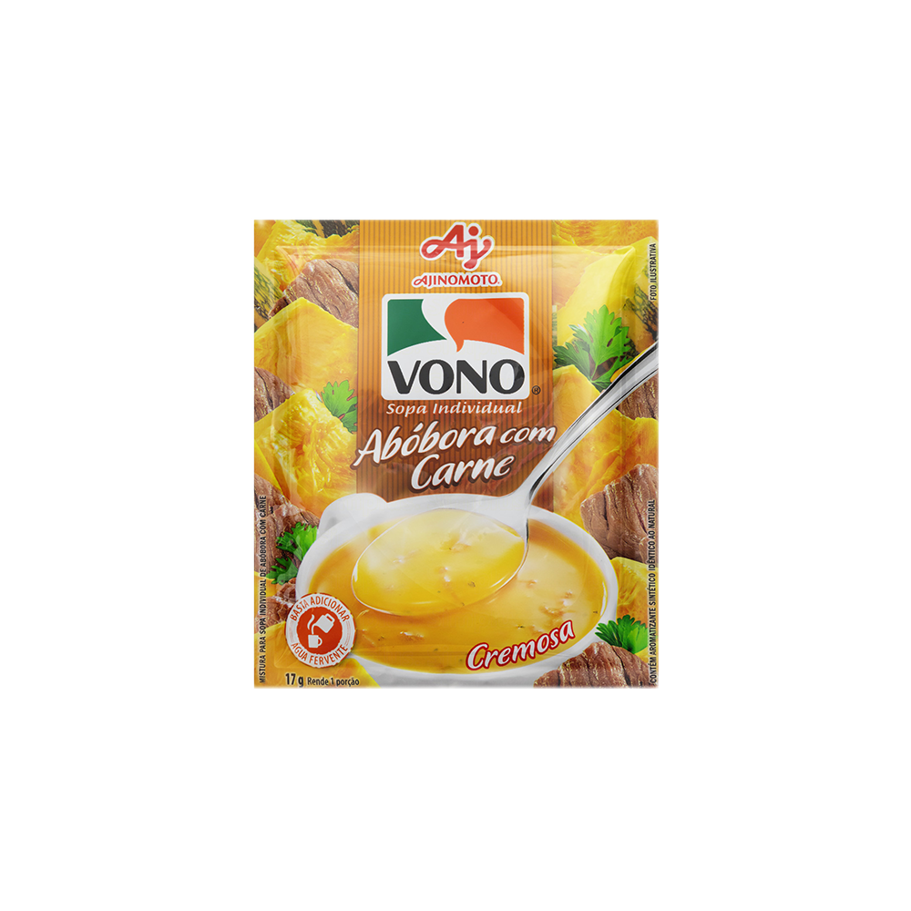 Sopa VONO® Individual Sabor Abóbora Com Carne Menos Sódio 17G