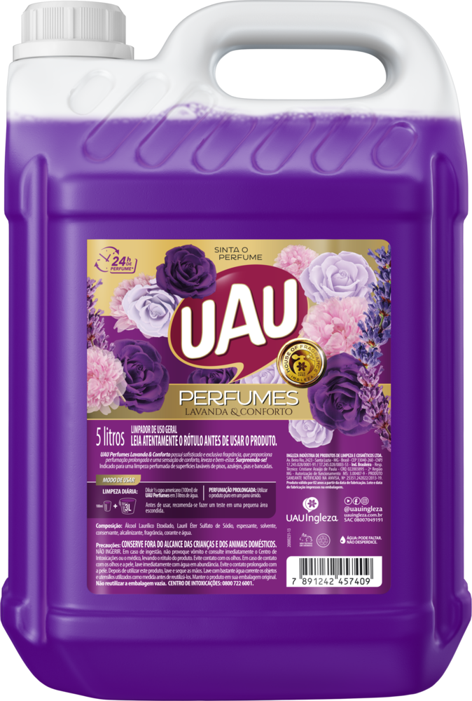 Limpador Perfumado UAU Perfumes Lavanda e Conforto 5L