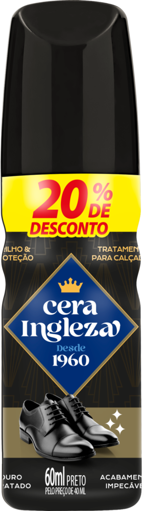 Cera Para Calçados Ingleza Preta 60ml Promo