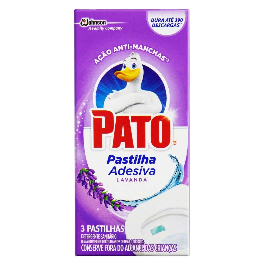 Desodorizador Sanitário Pato Pastilha Adesiva Lavanda 3UN