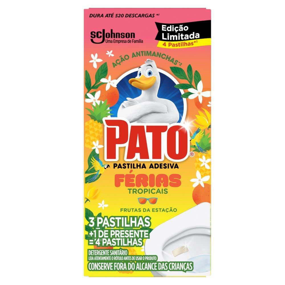 Detergente Sanitário Pastilha Adesiva Férias Tropicais Pato 4 Unidades Grátis 1 Pastilha