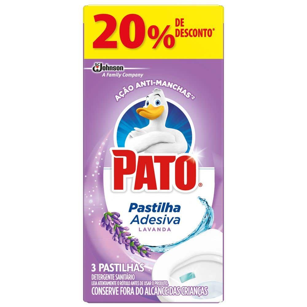 Desodorizador Sanitário Pato Pastilha Adesiva Lavanda 3UN 20% Desconto