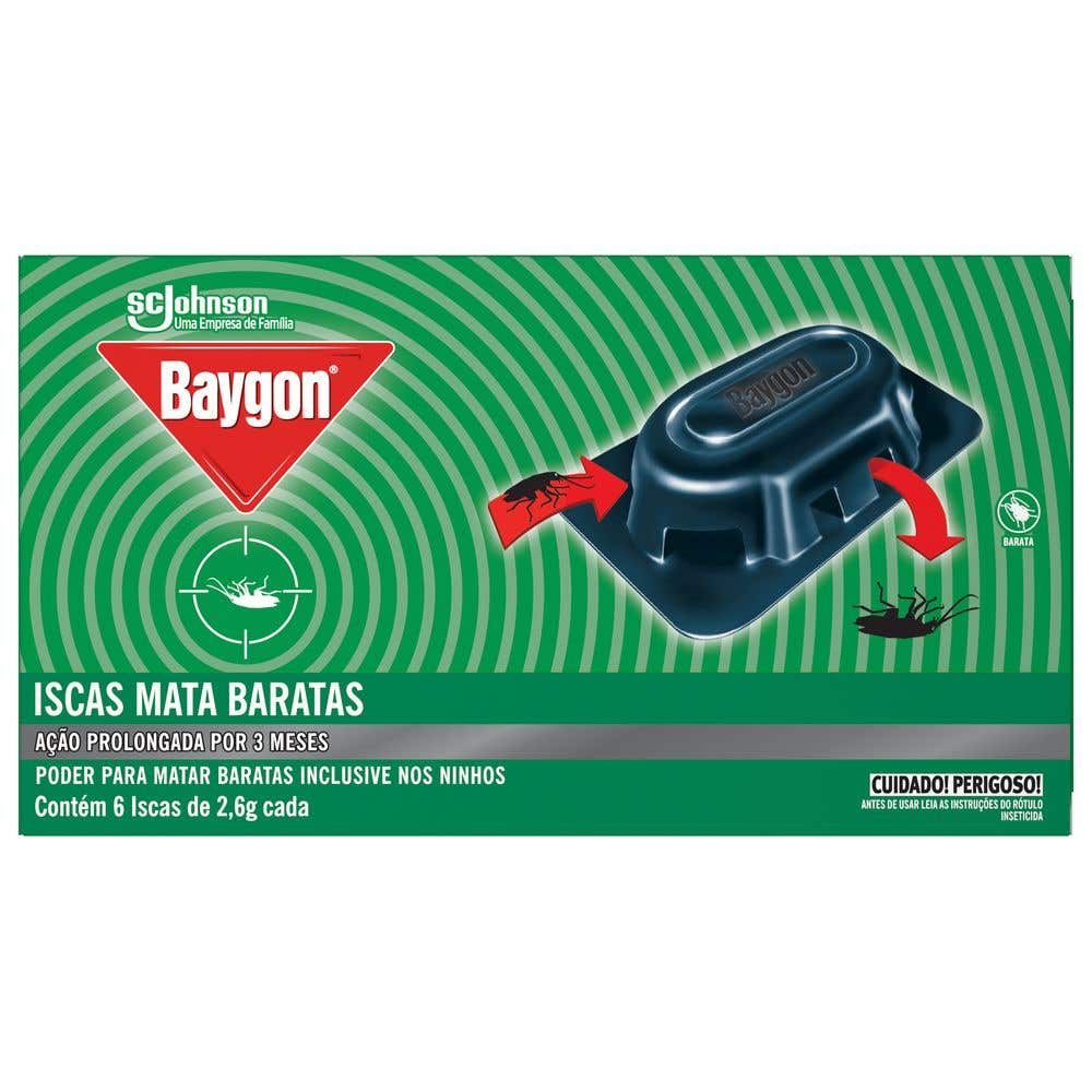 Inseticida Isca Baygon Mata Baratas caixa com 6UN
