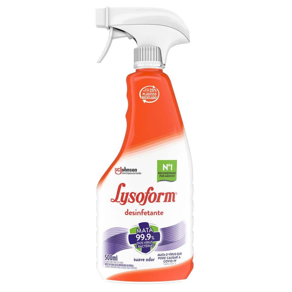 Desinfetante Spray Lysoform Suave Odor 500ml