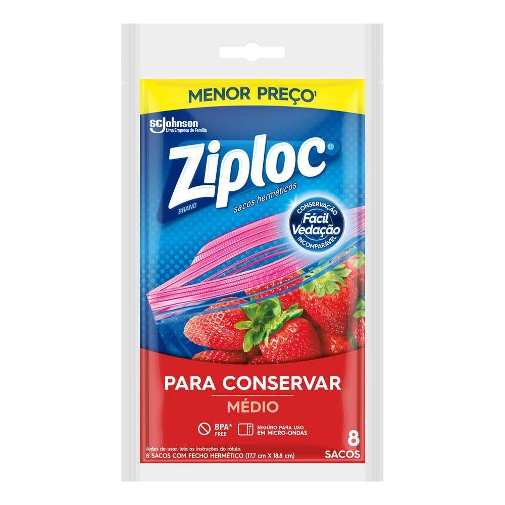 Sacos Herméticos Ziploc para Conservar Médio com 10 unidades