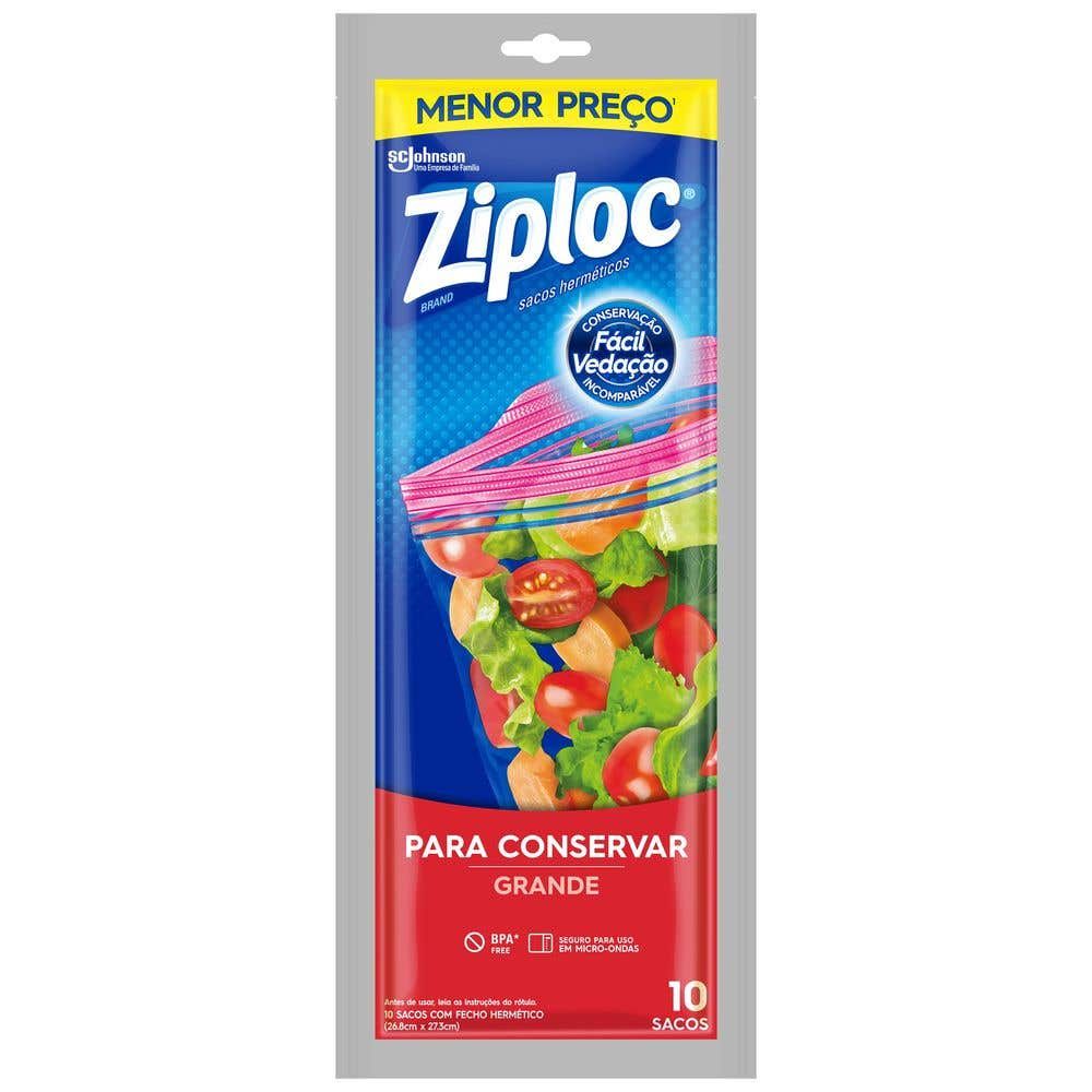 Sacos Herméticos Ziploc para Conservar Grande com 10 unidades