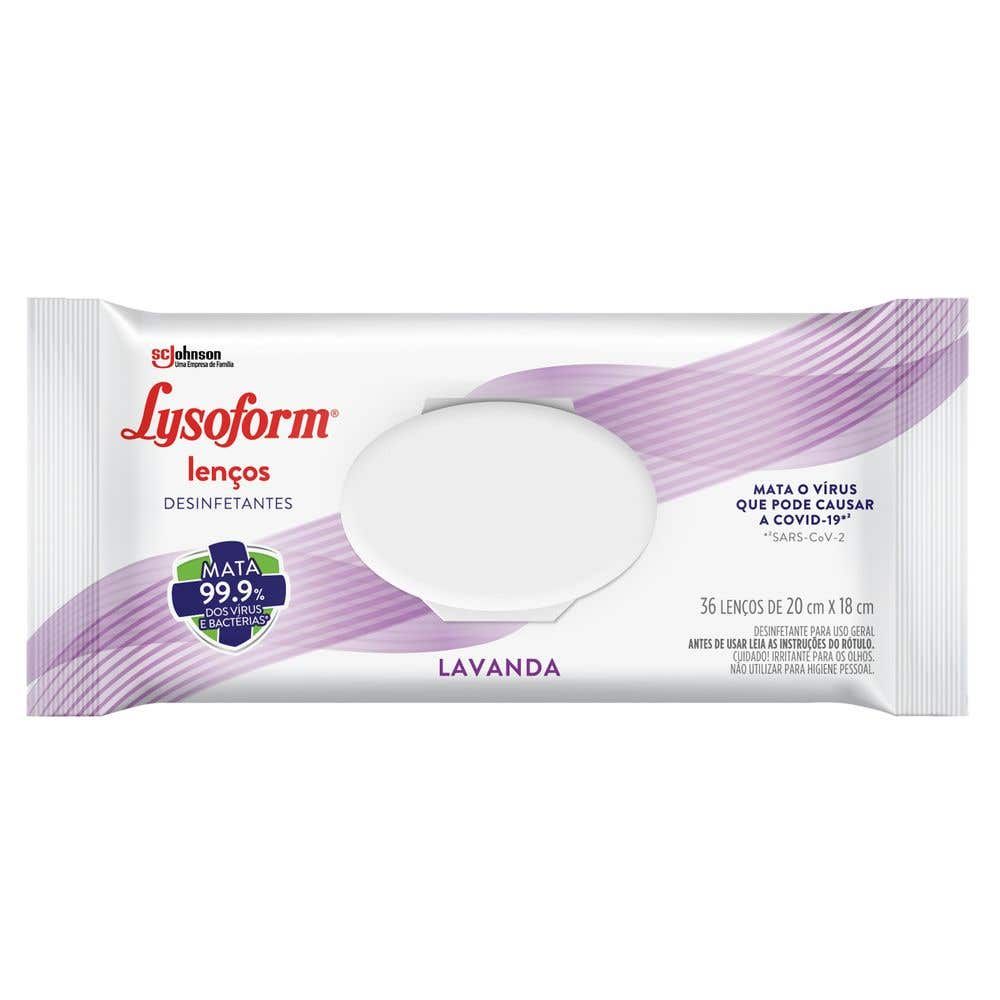 Lenços Desinfetantes Lysoform Lavanda 36 unidades