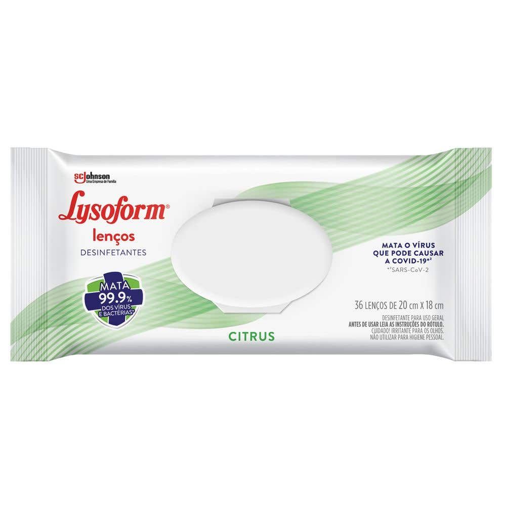Lenços Desinfetantes Lysoform Citrus 36 unidades