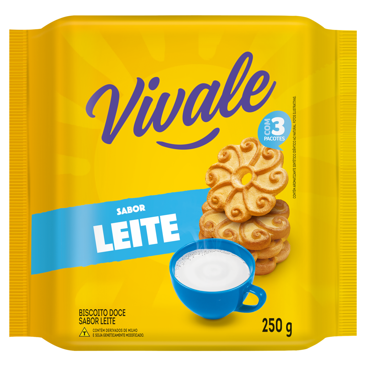 Biscoito Leite Vivale Pacote 250G