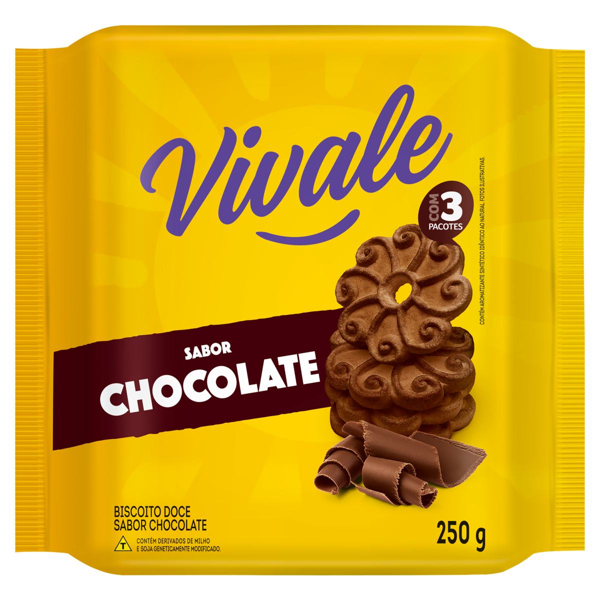 Biscoito Chocolate Vivale Pacote 250G
