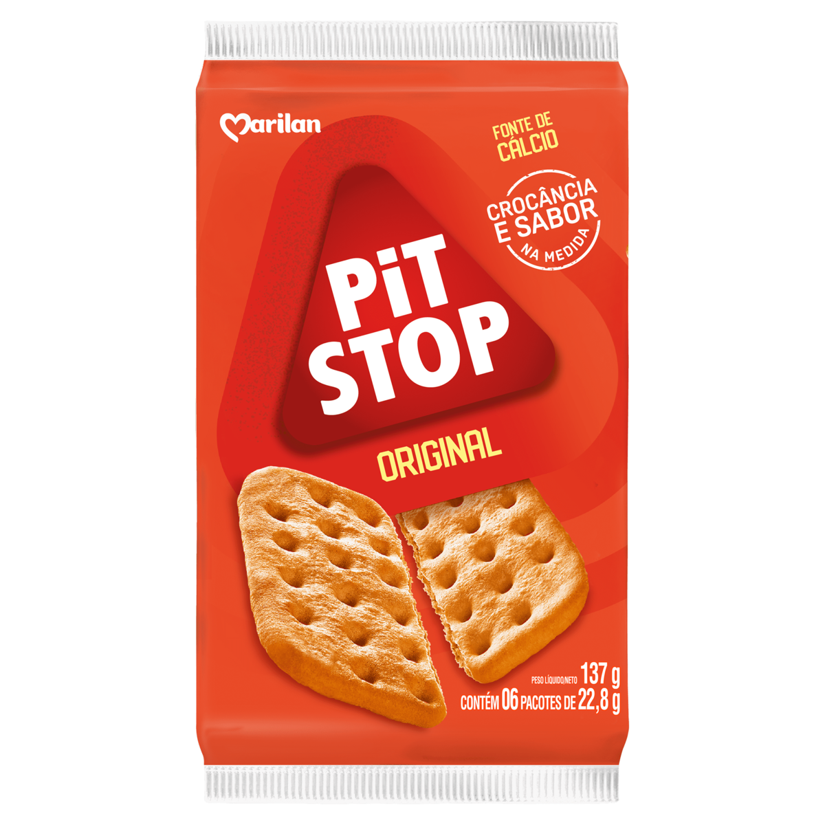 Pack Biscoito Original Marilan Pit Stop Pacote 137G 6 Unidades