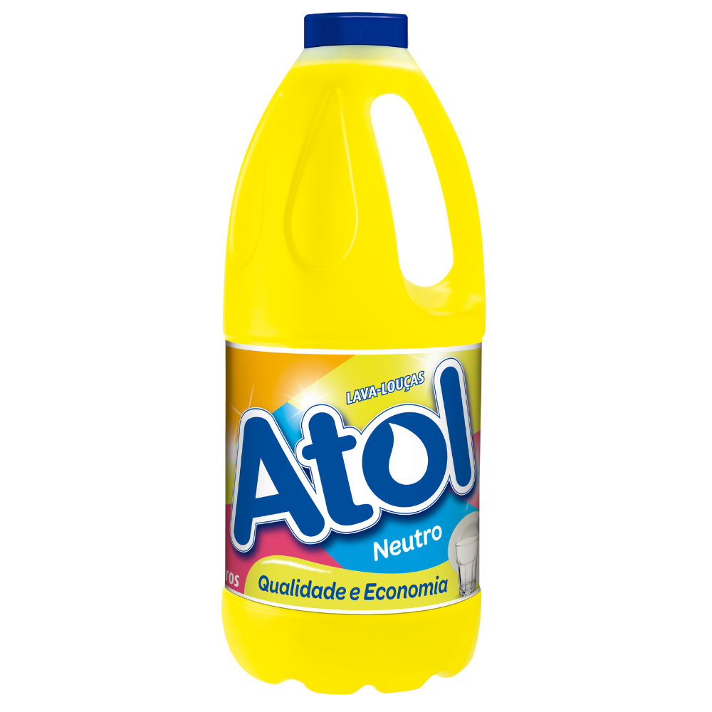 Lava-Louças Atol Neutro - Amarelo - 2L- Qualidade e Economia- Detergente