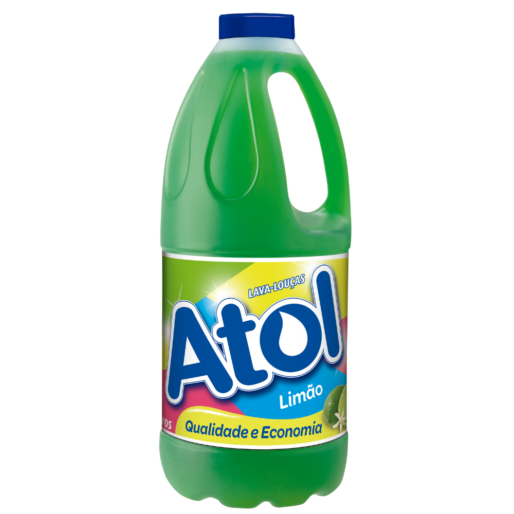 Lava-Louças Atol Limão - Verde - 2L- Qualidade e Economia- Detergente