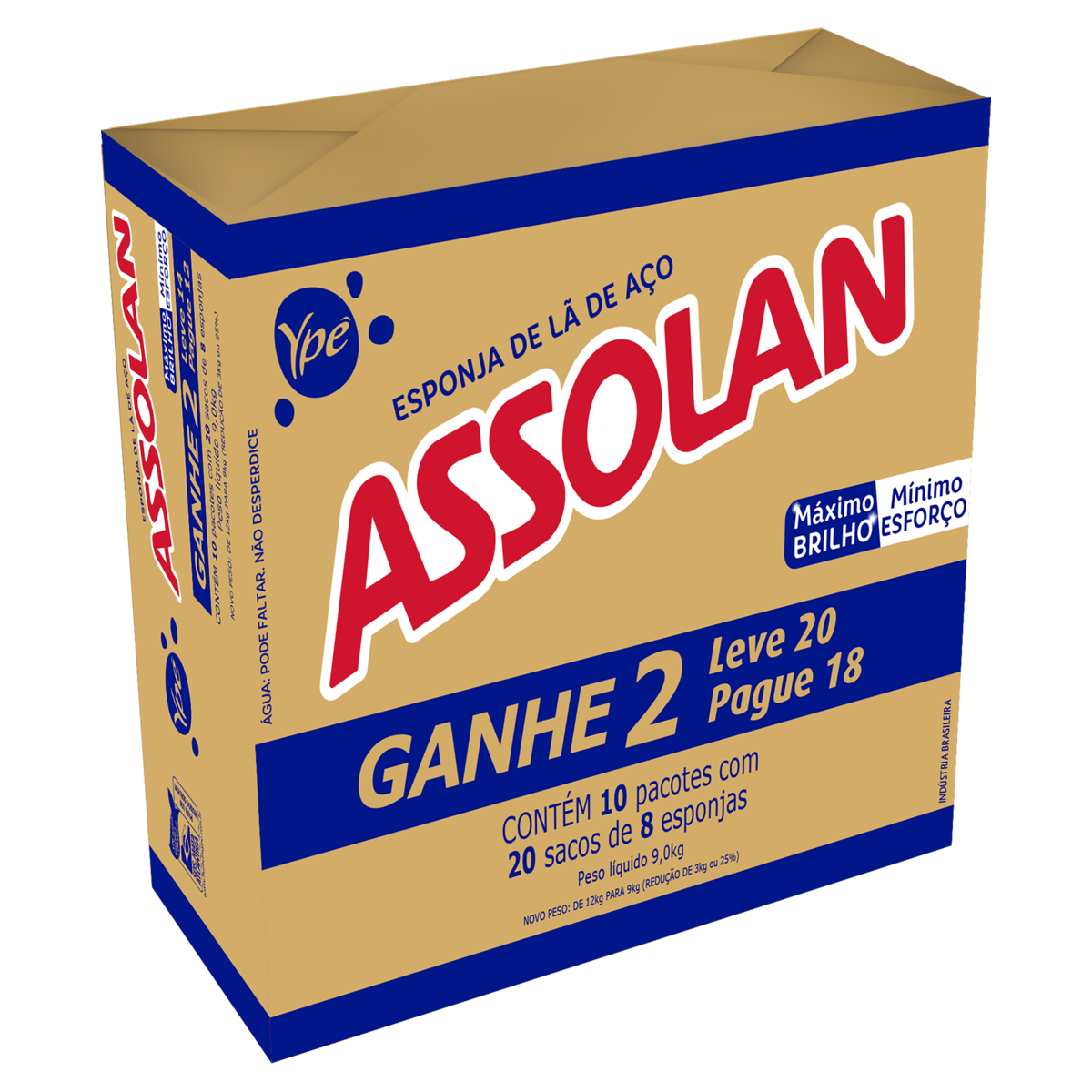 Pack Esponja Aço Assolan Leve 20 Pague 18 Sacos