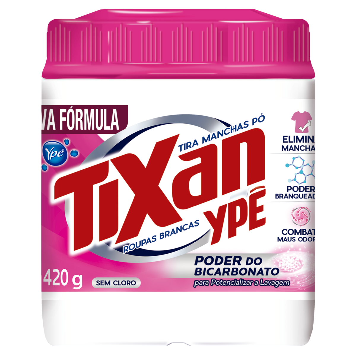  Tira-Manchas Pó Roupas Brancas Tixan Ypê Pote 420g