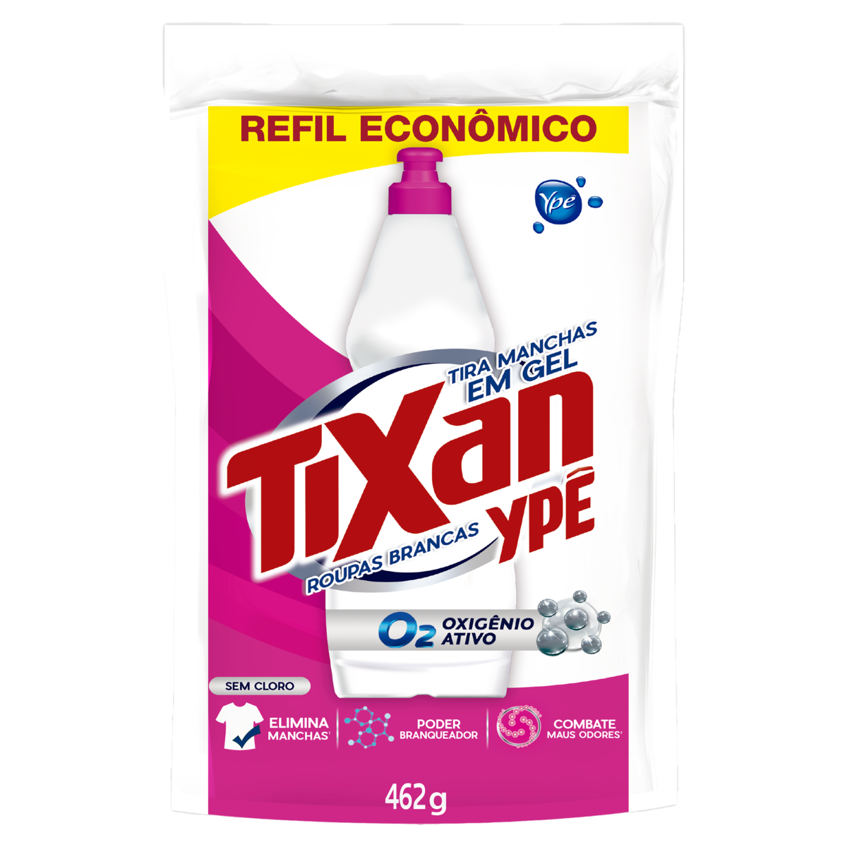 Tira-Manchas Gel Roupas Brancas Tixan Ypê Sachê 462g Refil Econômico