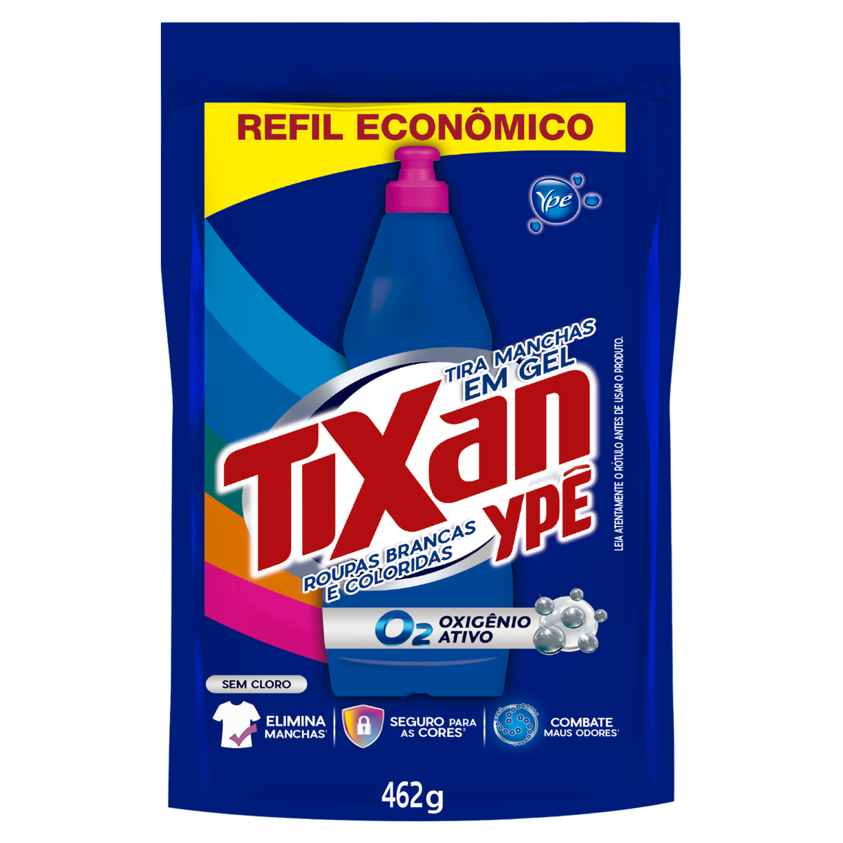 Tira-Manchas Gel Roupas Brancas e Coloridas Tixan Ypê Sachê 462g Refil Econômico