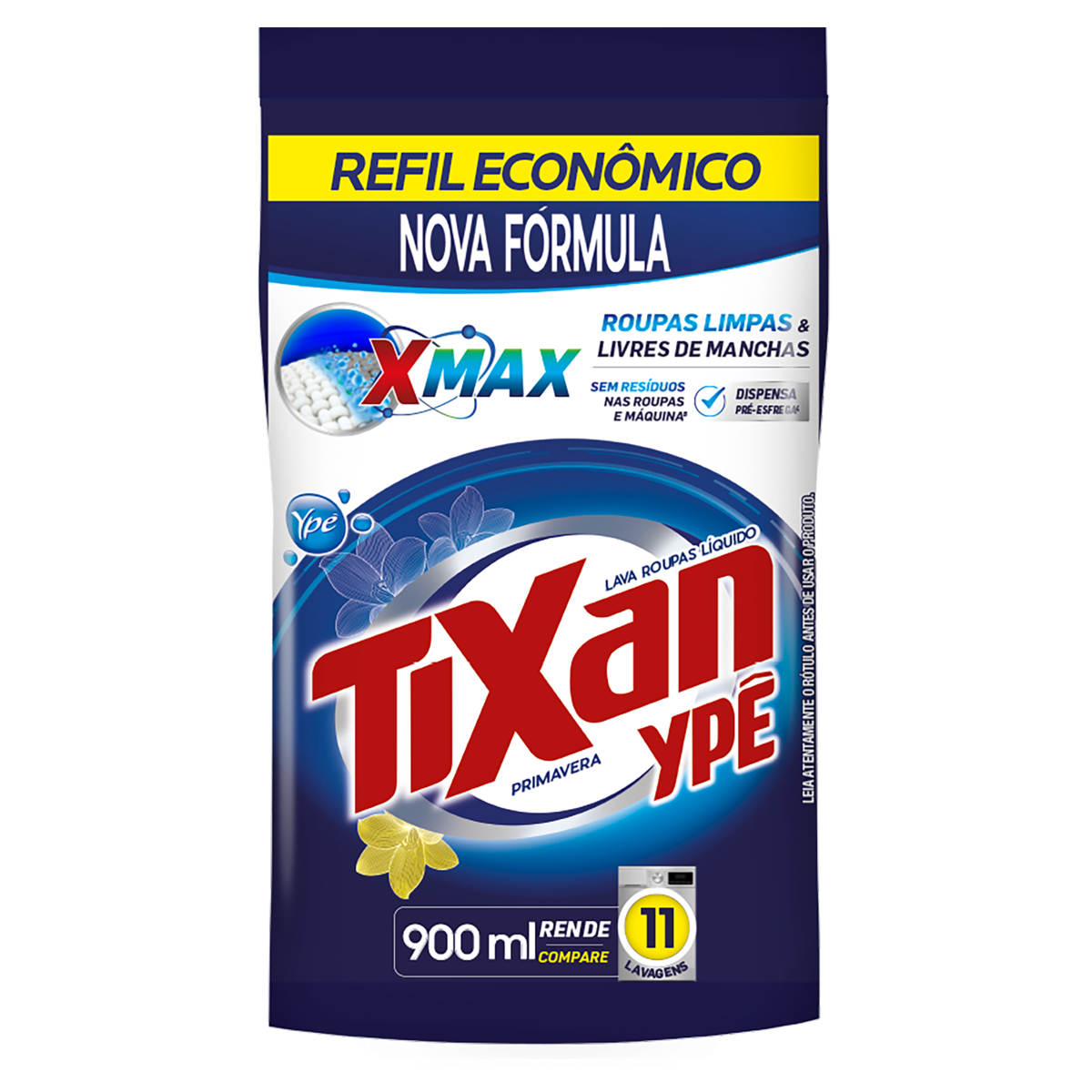 Lava-Roupas Líquido Primavera Tixan Ypê Pouch 900ml Refil Econômico