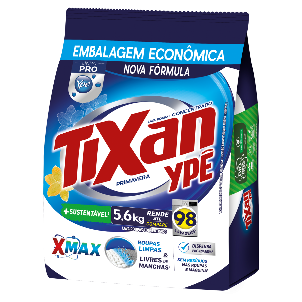Lava-Roupas Pó Concentrado Primavera Tixan Ypê Pro Pacote 5,6kg Embalagem Econômica