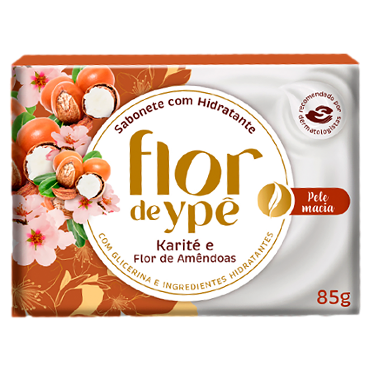 Sabonete Barra Hidratante Karité e Flor de Amêndoas Flor de Ypê Caixa 85g
