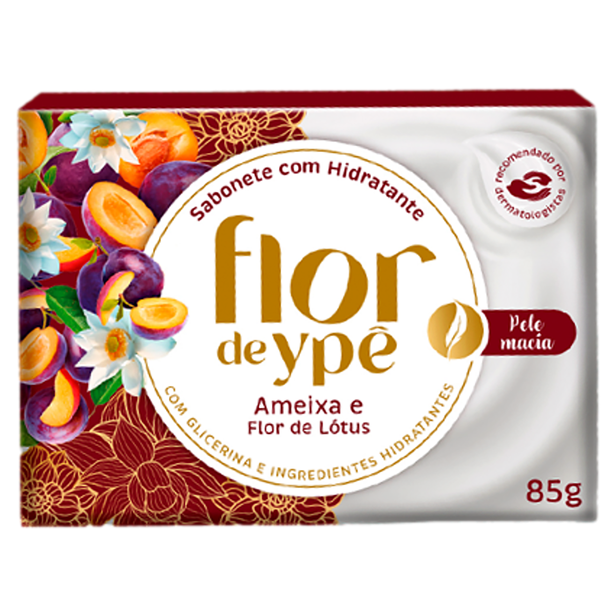 Sabonete Barra Hidratante Ameixa e Flor de Lótus Flor de Ypê Caixa 85g
