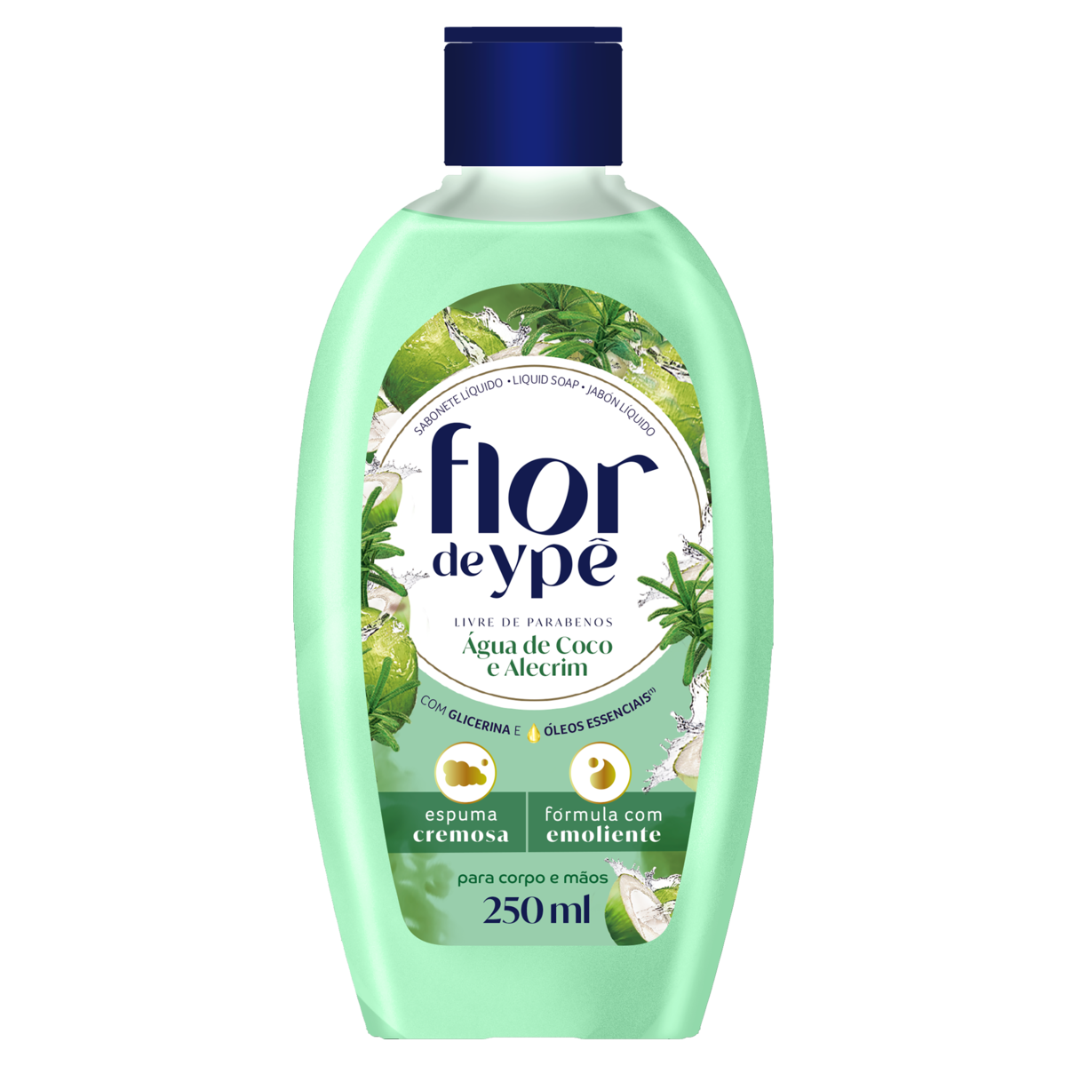 Sabonete Líquido Água de Coco e Alecrim Flor de Ypê Frasco 250ml